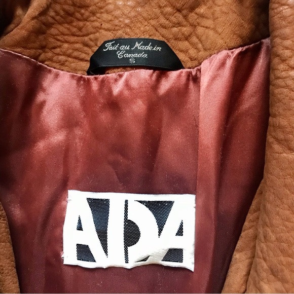 Vintage ADA genuine leather jacket rusty brown with tasseled fringe - Picture 3 of 4